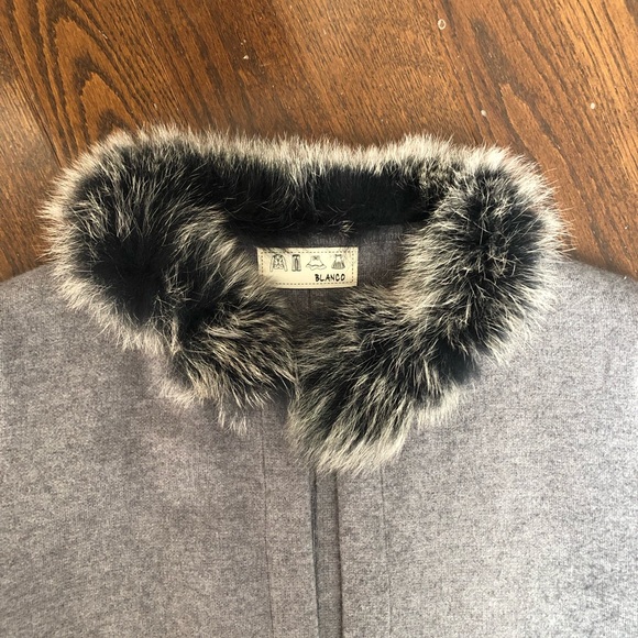 Knitted long cardigan with faux fur - Picture 4 of 6